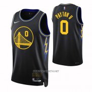 Camiseta Golden State Warriors Gary Payton II NO 0 Ciudad 2021-22 Negro